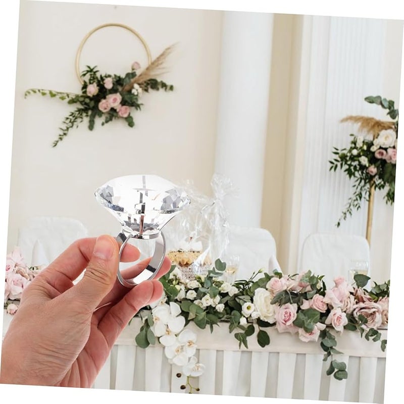 Elegant Simulated Glass Wedding Ring Prop Lightweight Bulk Play Decoration Romantic Ornament - Image 4